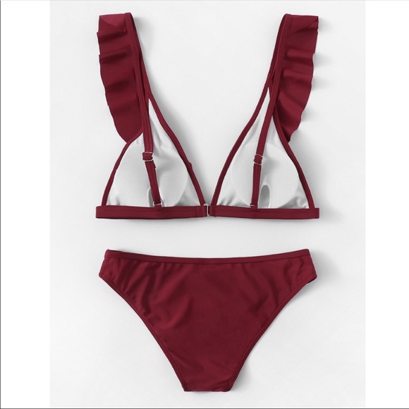 LAST BLAST‼️💋 Sexy wine colored ruffle bikini - Picture 7 of 8